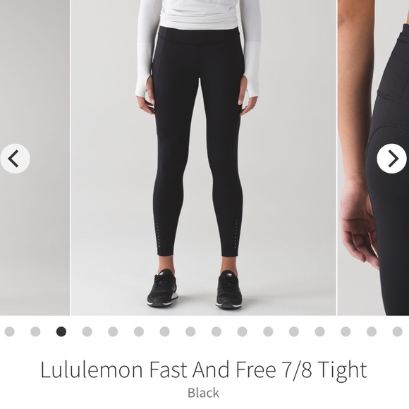 Women’s Lululemon Fast and Free Black 7/8 Tight Size 8 - Picture 1 of 13
